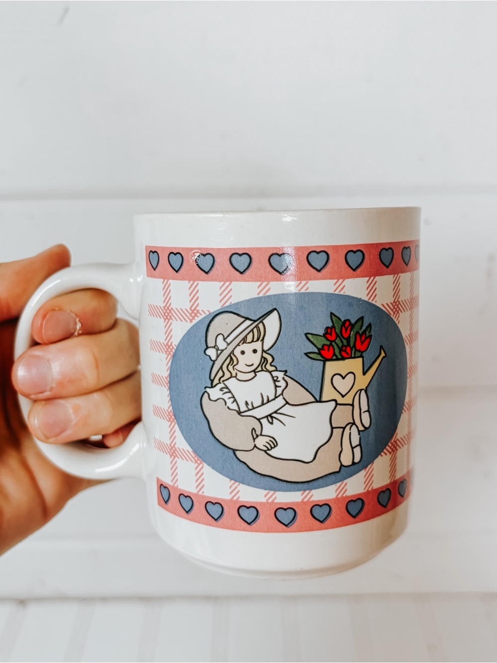 Vintage Garden Girl Cottagecore Ceramic Coffee Mug